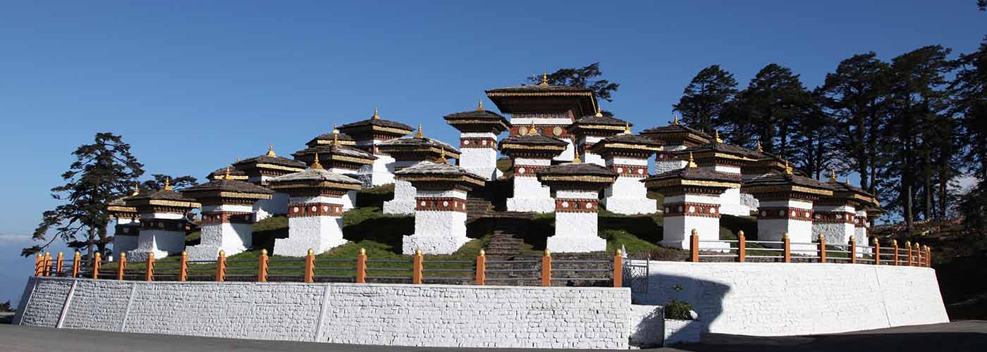 The iconic 108 Chortens at Dochula Pass