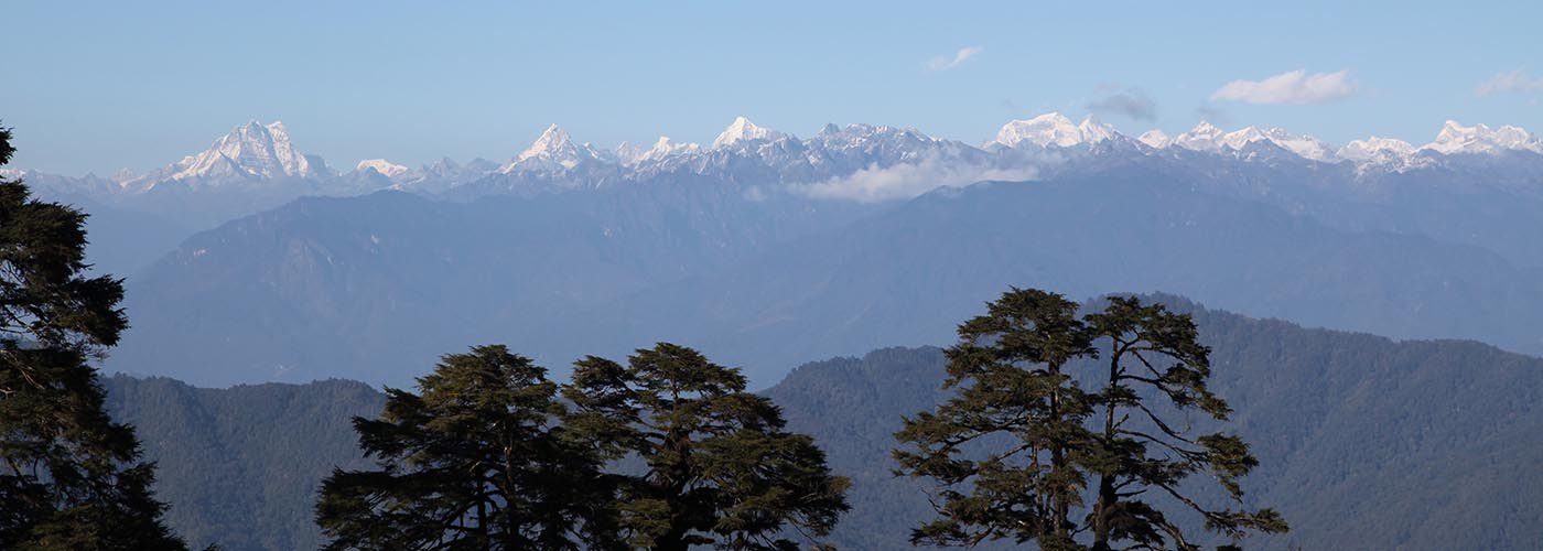 The splendid view of Eastern Himalayas from Dochula Pass